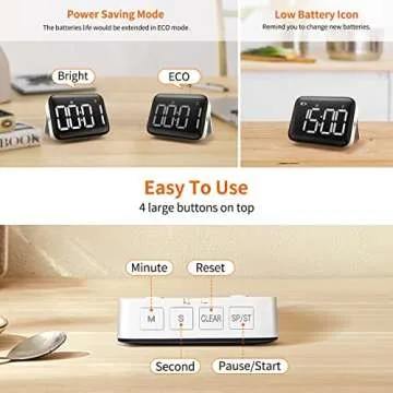 VOCOO Magnetic Kitchen Timer with Large Display