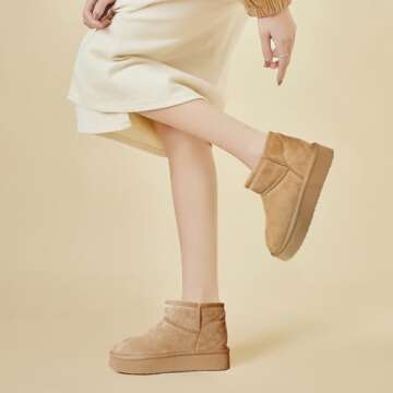 Shop ZEXSAFETY Women's Cozy Platform Boots with Fur