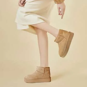 Shop ZEXSAFETY Women's Cozy Platform Boots with Fur