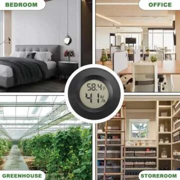 Reptile Thermometer and Humidity Gauge Digtal Terrarium Thermometer Circular Bearded Dragon Cage Accessories Reptile Temp and Humidity Gauge for Leopard Gecko Hermit Crab Gecko Lizard Etc 2pc