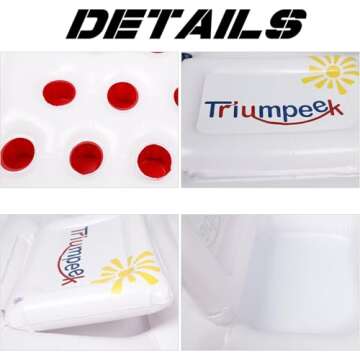 Triumpeek Inflatable Pool Game Table Float with Cooler