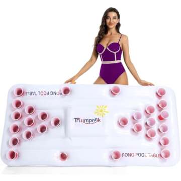Triumpeek Inflatable Pool Game Table Float with Cooler