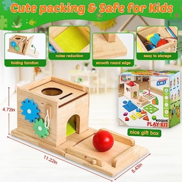 RIANEAN 8-in-1 Montessori Wooden Toy Set for Toddlers