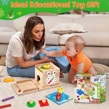 RIANEAN 8-in-1 Montessori Wooden Toy Set for Toddlers