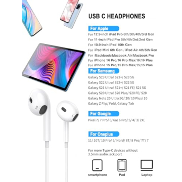 USB C Headphones for iPhone 16 - MFI Certified