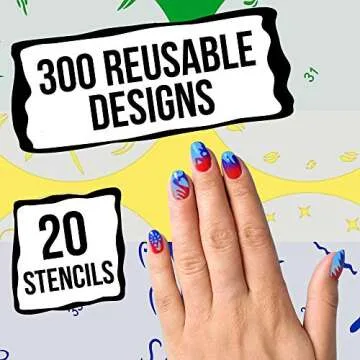 Custom Body Art Airbrush Nail Stencils - 320 Designs Set