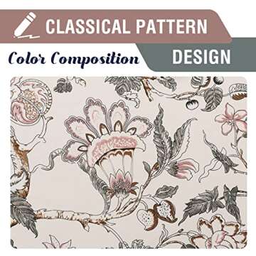 H.VERSAILTEX Blackout Curtains Floral Print 63 Inch