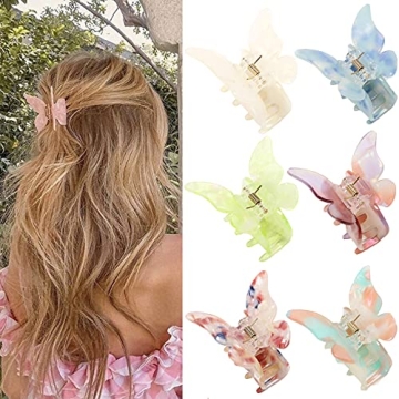 NAISIER Butterfly Hair Clips Set - Colorful and Durable