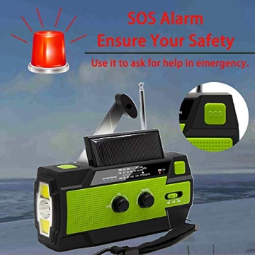 Upgraded Emergency Weather Radio with SOS Alarm & Solar Charging