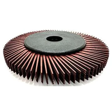 Radial Bristle Brush, 6 in x 1/2 in x 1 in 36 Grit (Brown) with Adapter (Pack of 1)