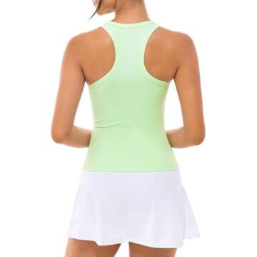 Ukaste Women's Studio Essential Racerback Tank Top Crew Neck Workout Yoga Tops (Pastel Lime, 4)