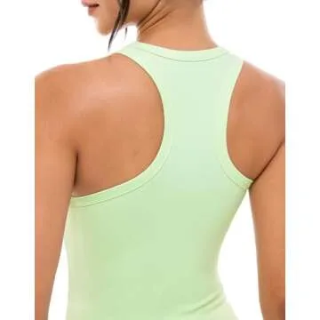 Ukaste Women's Studio Essential Racerback Tank Top Crew Neck Workout Yoga Tops (Pastel Lime, 4)