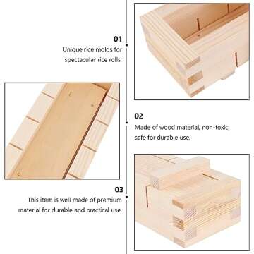 DOITOOL Sushi Making Kit - Quality Wooden Press Mold