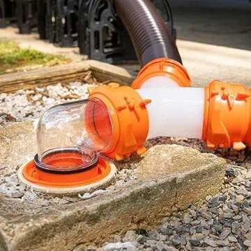 Camco RhinoFLEX Camper/RV Wye Sewer Hose Fitting | Features 360-Degree Swivel Ends & Built-In Gaskets for Odor Tight Connection | Allows for 2 Sewer Hoses to Connect to the Same Dump Station (39812),