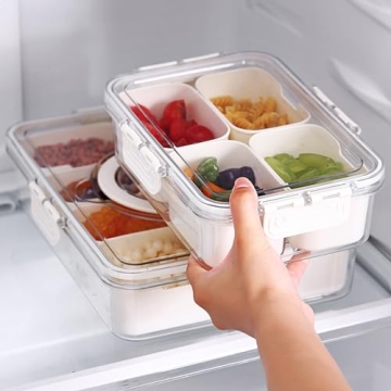 Plastic Divided Serving Tray for Snacks, Meals & More
