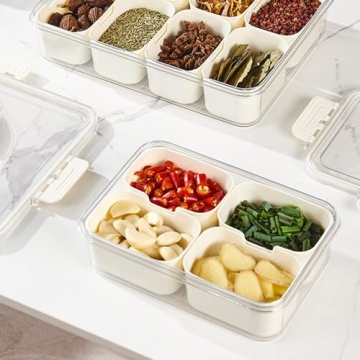 Plastic Divided Serving Tray for Snacks, Meals & More