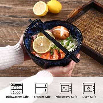 JH JIEMEI HOME Unique Ramen Bowl Set with Chopsticks