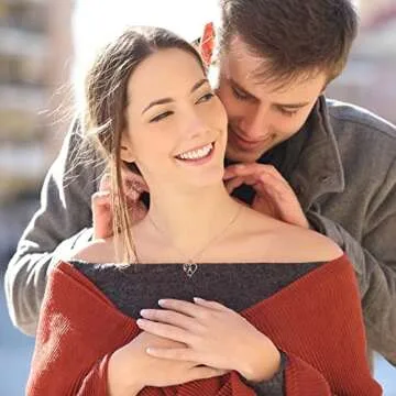 Iefil Necklace for Women, 925 Sterling Silver Rose Heart Initial S Letter Pendant Necklace Jewelry, ...