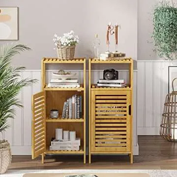 VIAGDO Bamboo Cabinet - Multi-Use Storage Solution