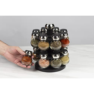 Olde Thompson Rotating Spice Rack with Labeled Jars