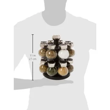 Olde Thompson Rotating Spice Rack with Labeled Jars