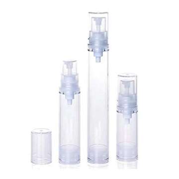 15 Pcs Clear Airless Lotion Pump Bottles Empty Cream Vacuum Bottles Cosmetic Containers Travel Press...
