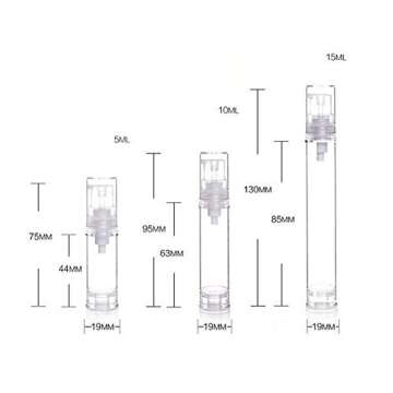 15 Pcs Clear Airless Lotion Pump Bottles Empty Cream Vacuum Bottles Cosmetic Containers Travel Press Pump Bottles For Foundations,serums,and more (15ml)