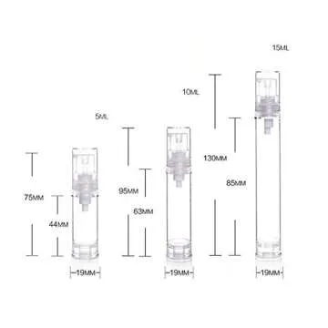 15 Pcs Clear Airless Lotion Pump Bottles Empty Cream Vacuum Bottles Cosmetic Containers Travel Press Pump Bottles For Foundations,serums,and more (15ml)