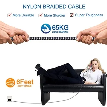 JAHMAI 6ft Phone Charger 3-Pack Durable Nylon Braided