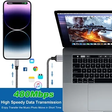 JAHMAI 6ft Phone Charger 3-Pack Durable Nylon Braided