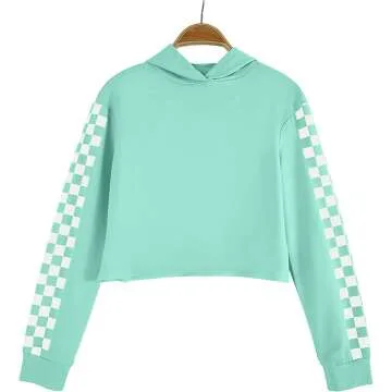 Trendy 2 Piece Girls Outfit with Crop Tops & Sweats