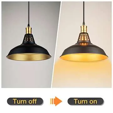 Pendant Lights, Industrial Pendant Light, Kitchen Pendant Light, Farmhouse Pendant Light, Pendant Lights Kitchen Island, Black Pendant Light, Black and Gold Pendant Light, Pendant Lighting, 1 Pack