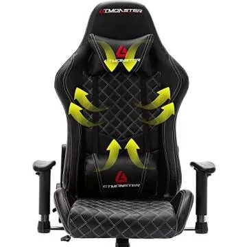 Gaming Desk Chair, Reclining Ergonomic Leather Computer Chair, Racing Style Gaming Chair for Adults, Height Adjustment Chair, Swivel Gamer Chairs with Headrest Armrest and Lumbar Support