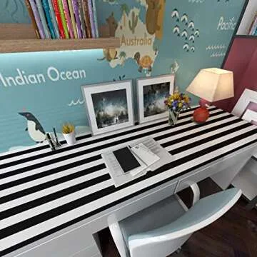 Cohoo Home Black and White Wallpaper Peel and Stick Striped Contact Paper for Cabinets Black and White Contact Paper Modern Self-Adhesive Removable Wallpaper Bedroom Bathroom Waterproof 197inL 18inW