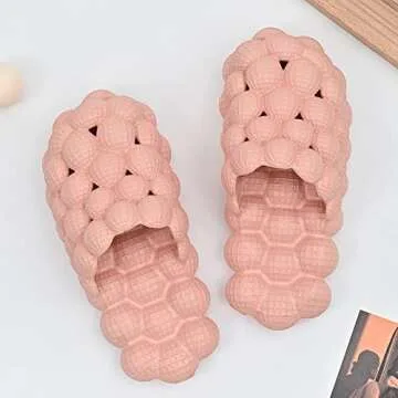 Massage Bubble Slides Slippers for Women Men,Mukinrch Funny Lychee Non-slip Spa Slippers,Gym House Slippers Shower Bedroom Slippers, Soft Pillow Stress Relief Slide,Reflexology Sandals for Ladies slides