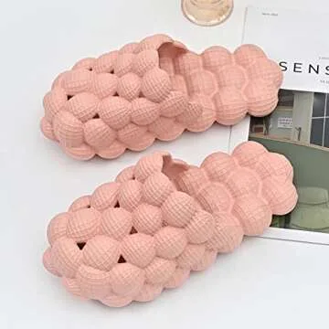 Massage Bubble Slides Slippers for Women Men,Mukinrch Funny Lychee Non-slip Spa Slippers,Gym House Slippers Shower Bedroom Slippers, Soft Pillow Stress Relief Slide,Reflexology Sandals for Ladies slides