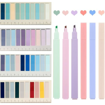 Sticky Book Tabs & Highlighters Set for Readers and Students