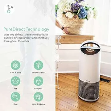 TruSens Air Purifier with UV-C Light + True HEPA Filtration | Large | SensorPod™ Air Quality Monitor | Auto, Sleep, & Turbo Mode | Touch Control | Portable Handle