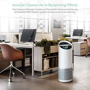 TruSens Air Purifier with UV-C Light + True HEPA Filtration | Large | SensorPod™ Air Quality Monitor | Auto, Sleep, & Turbo Mode | Touch Control | Portable Handle