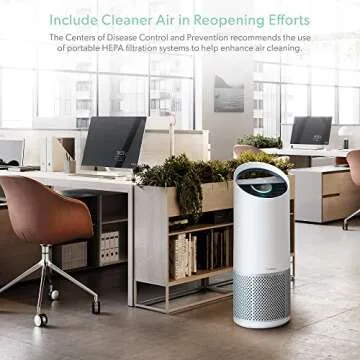 TruSens Air Purifier with UV-C Light + True HEPA Filtration | Large | SensorPod™ Air Quality Monitor | Auto, Sleep, & Turbo Mode | Touch Control | Portable Handle