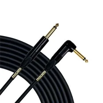 Mogami Gold INSTRUMENT-06R Guitar Instrument Cable, 1/4" TS Male Plugs, Gold Contacts, Right Angle and Straight Connectors, 6 Foot