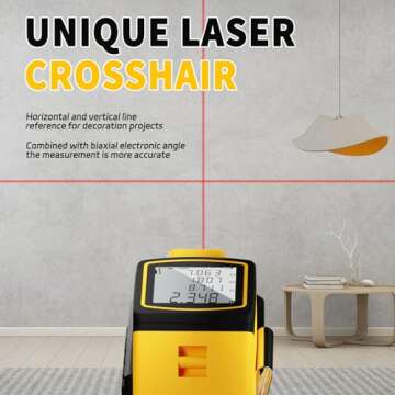 2-in-1 Laser Tape Measure 328Ft Rechargeable Laser Measuring Tool & 16Ft Measuring Tape, Laser Crosshairs, Biaxial Electronic Angle, Measuring Area, Volume, Pythagorean, Cosine, Ft/Ft+in/in/M Unit
