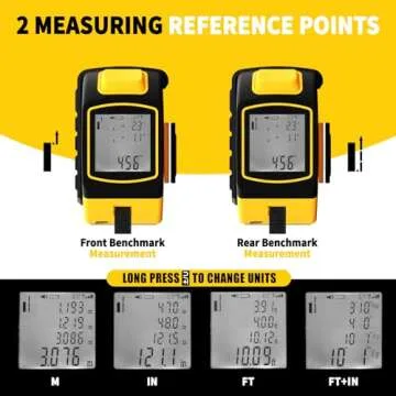 2-in-1 Laser Tape Measure 328Ft Rechargeable Laser Measuring Tool & 16Ft Measuring Tape, Laser Crosshairs, Biaxial Electronic Angle, Measuring Area, Volume, Pythagorean, Cosine, Ft/Ft+in/in/M Unit
