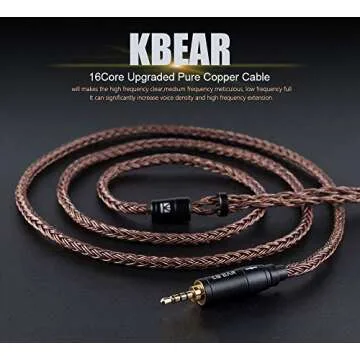 KZ ZS10 PRO Premium 2 Pin IEM Earphone Cable, 16 Core Copper Upgrade for HiFi Sound