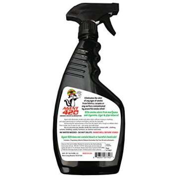 Agent 420-22 oz Odor Destroying Spray for Eliminating Cigarette Smoke or Most Unwanted Odors in Your House, Car or Apartment - Freshen Up The “Place” [Tea Tree Oil]