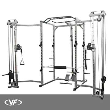 Valor Fitness BD-41BCCL Power Rack w/LAT Pull and Cable Crossover Attachment