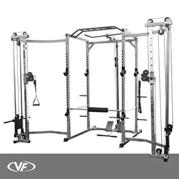 Valor Fitness BD-41BCCL Power Rack w/LAT Pull and Cable Crossover Attachment