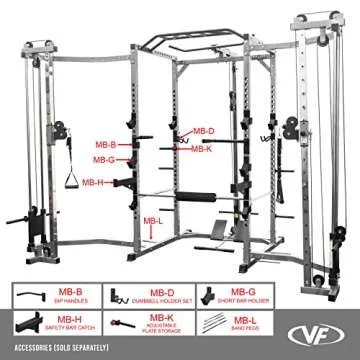 Valor Fitness BD-41BCCL Power Rack w/LAT Pull and Cable Crossover Attachment