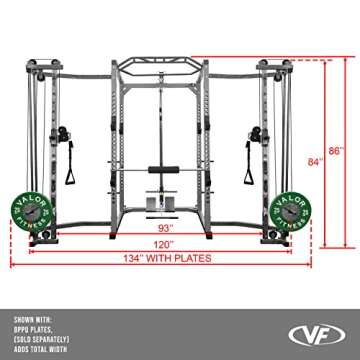 Valor Fitness BD-41BCCL Power Rack w/LAT Pull and Cable Crossover Attachment