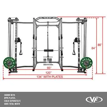 Valor Fitness BD-41BCCL Power Rack w/LAT Pull and Cable Crossover Attachment